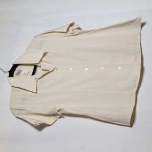 Vintage Elite International 100% silk short sleeve button down top